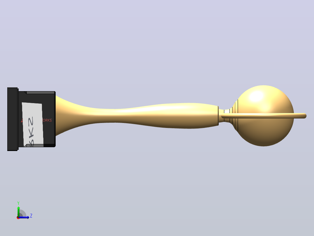 奖杯的3D模型左视图
