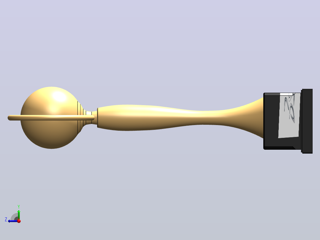 奖杯的3D模型右视图