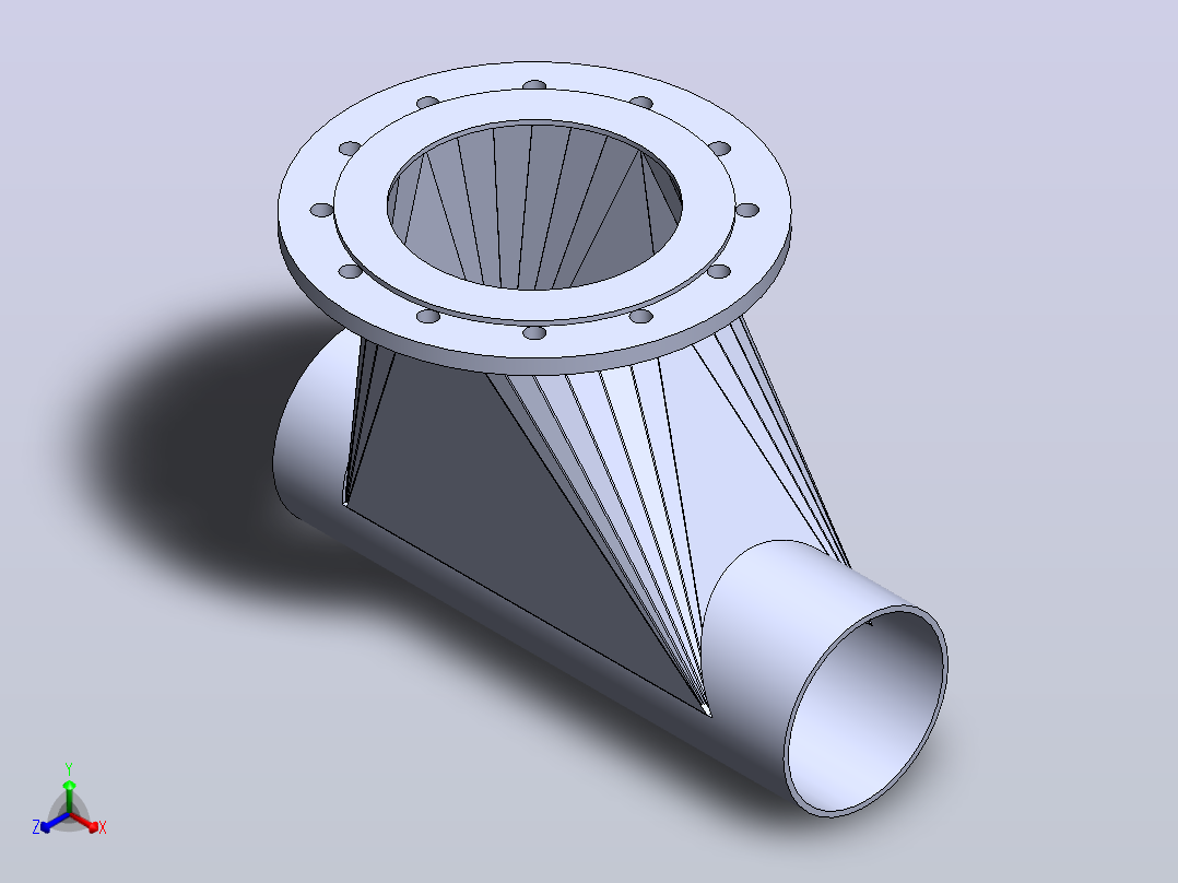 管道连接SolidWork金属板主视图