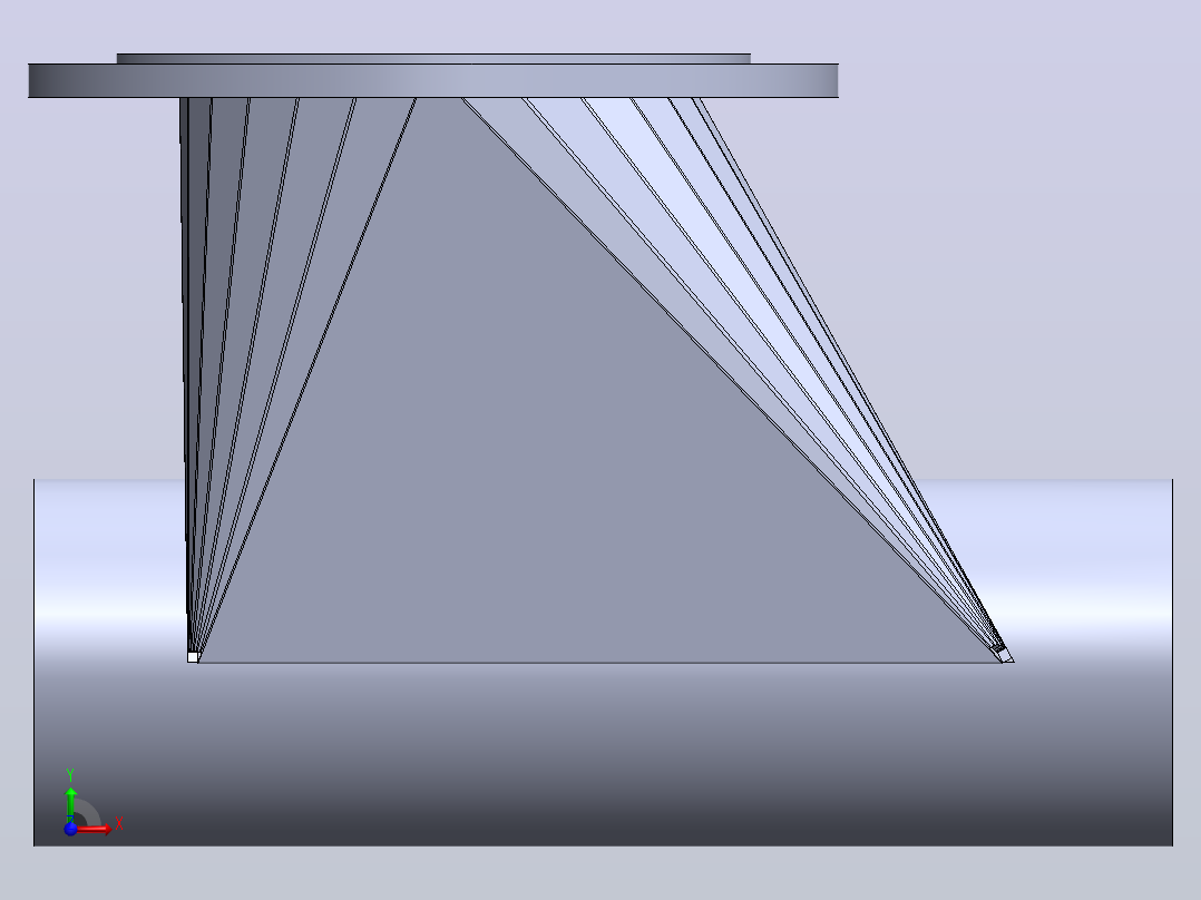 管道连接SolidWork金属板前视图