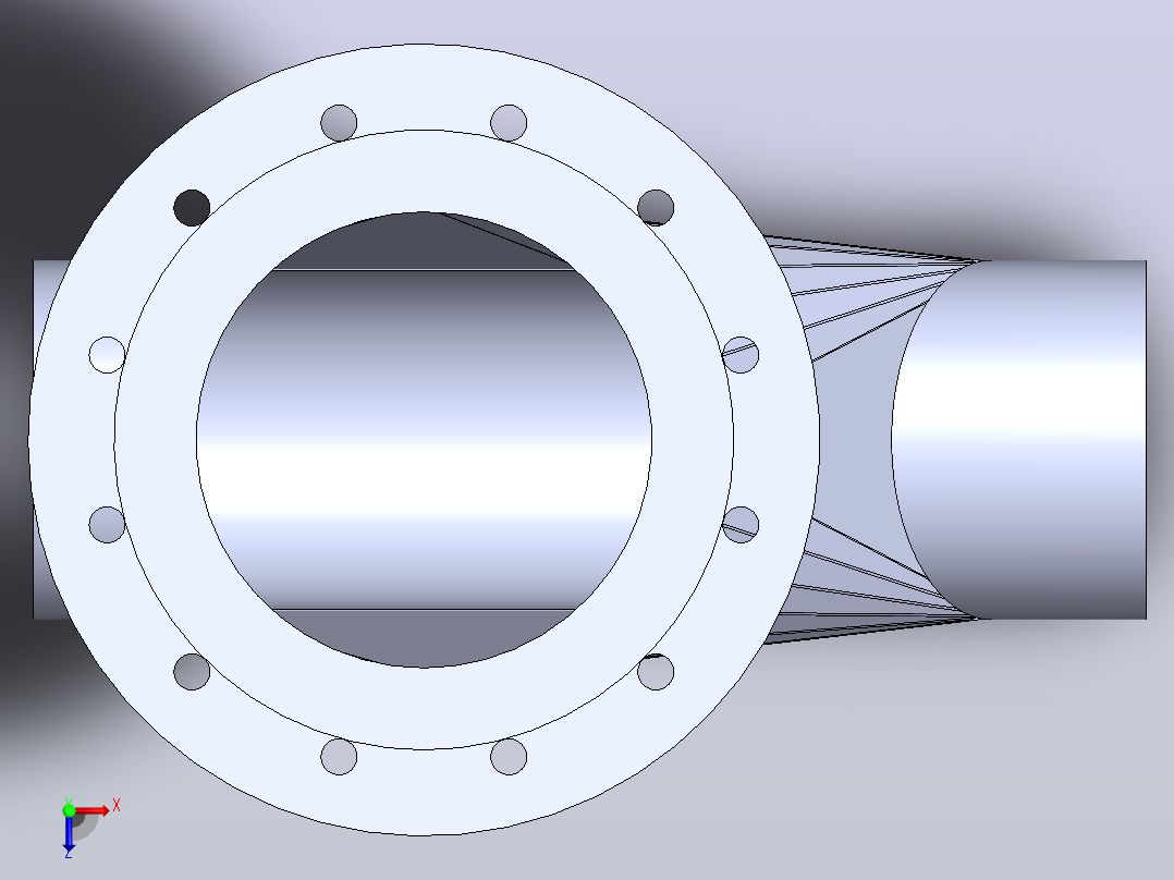 管道连接SolidWork金属板俯视图