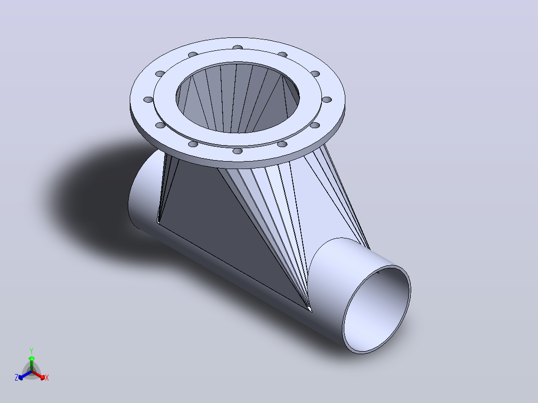 管道连接SolidWork金属板正等轴测图