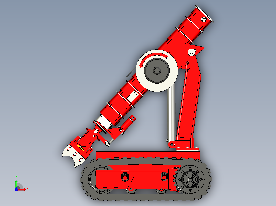 液压管操纵器小车前视图
