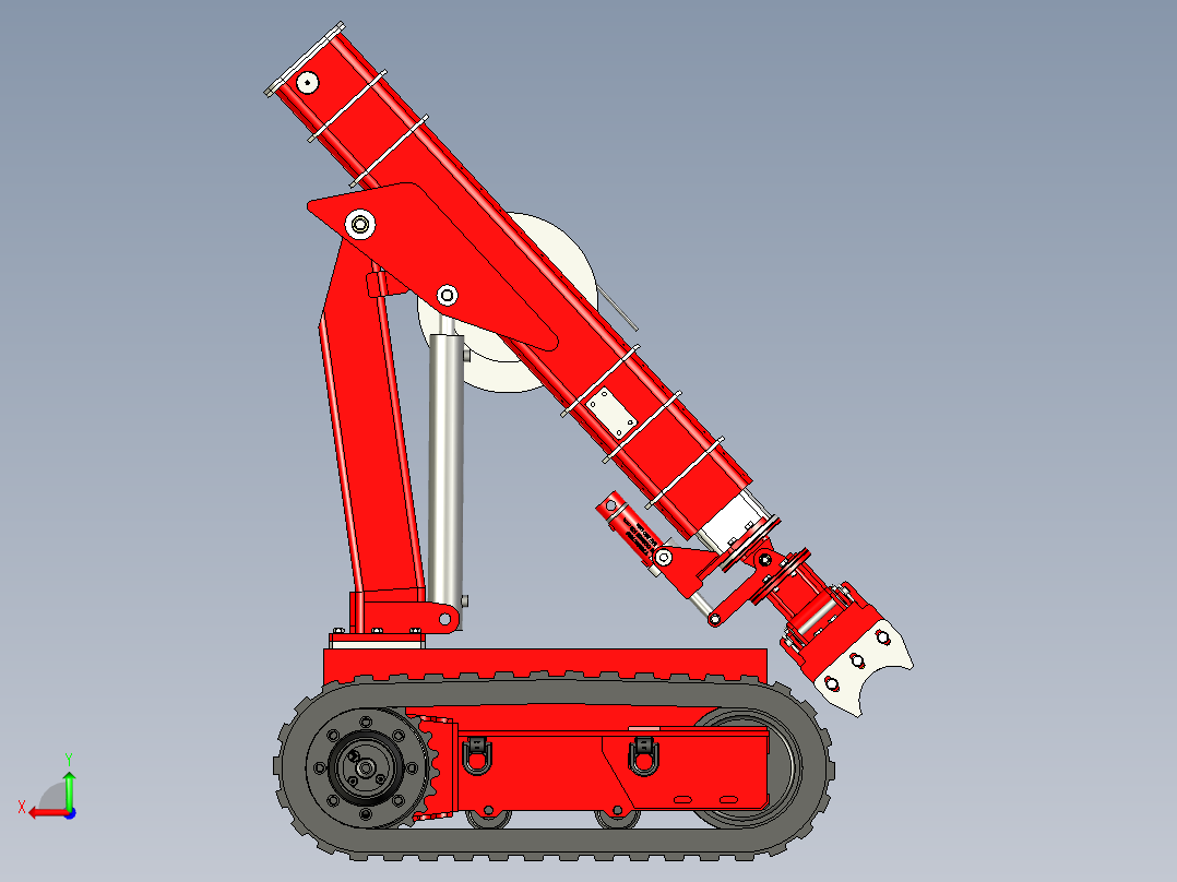液压管操纵器小车后视图