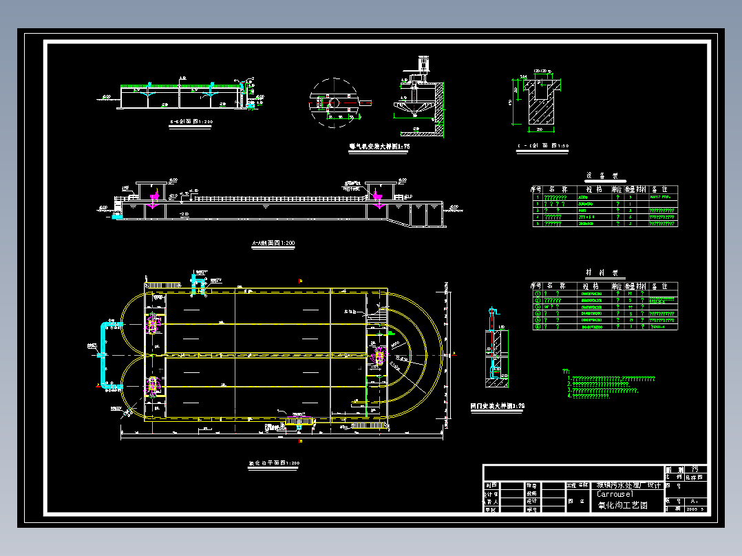 新建城镇污水处理厂设计（含设计说明计算cad图纸)