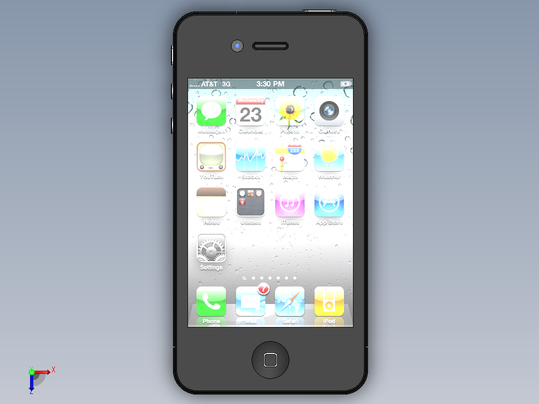 苹果4G外观设计俯视图