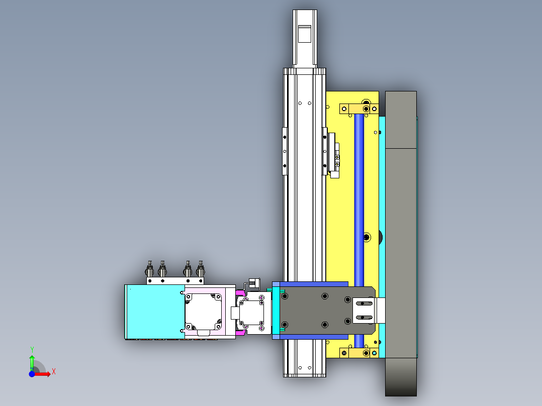 自动化抓取移动机构前视图