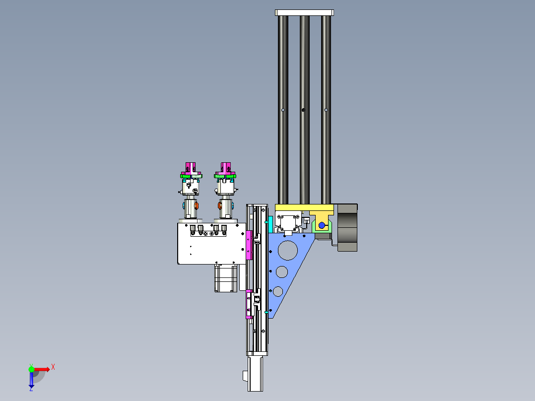 自动化抓取移动机构俯视图
