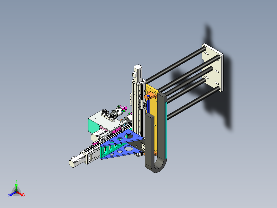 自动化抓取移动机构正等轴测图