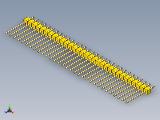 彩色公头100mil（2.54mm）系列-DS1021_yellow_1x31p_100mil_Type5_rev1.0