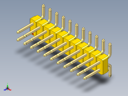 彩色公排针 100mil 2.54mm 系列-DS1022_yellow_22p_100mil_TypeSMT_rev1.0