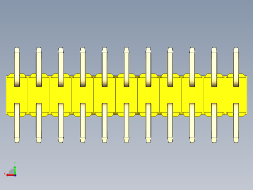 彩色公排针 100mil 2.54mm 系列-DS1022_yellow_22p_100mil_TypeSMT_rev1.0后视缩略图
