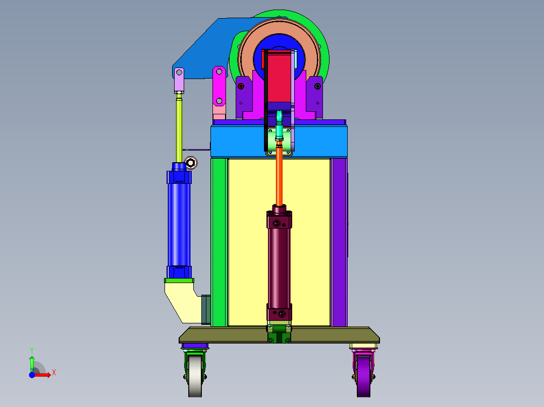 滚筒两头焊接工装前视图