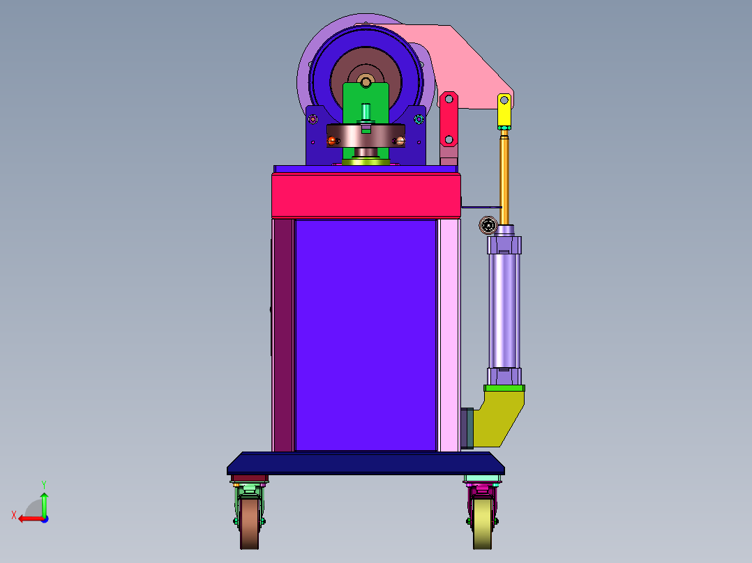 滚筒两头焊接工装后视图
