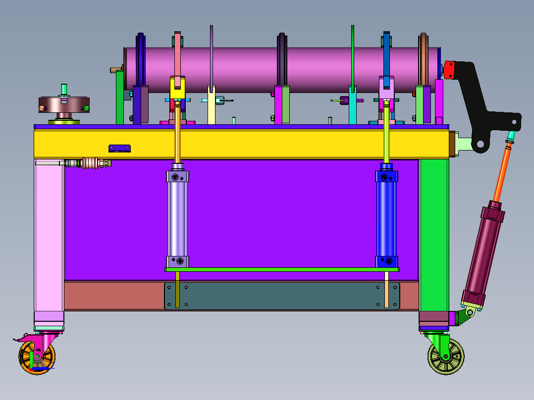 滚筒两头焊接工装左视图