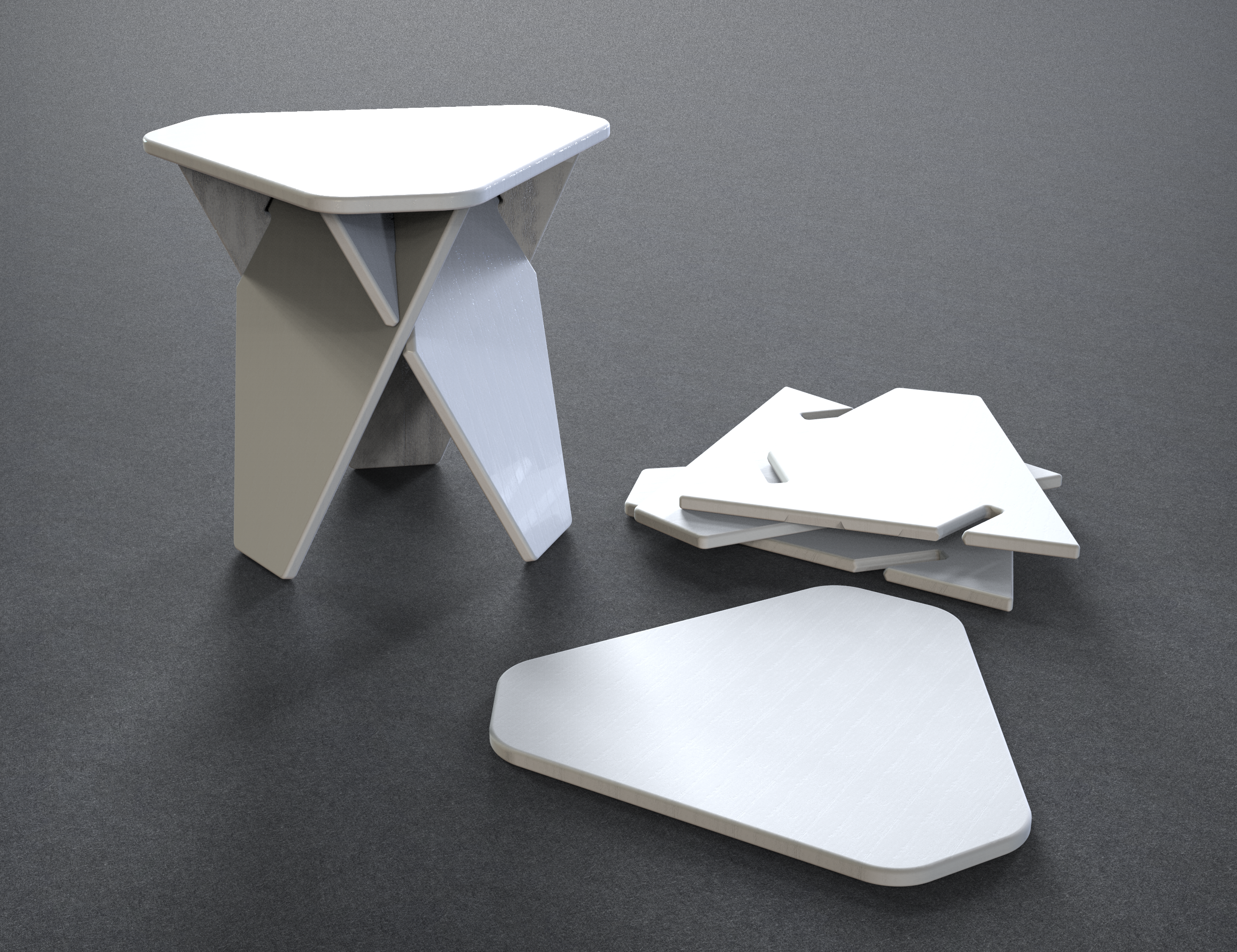 简单的椅子、桌子