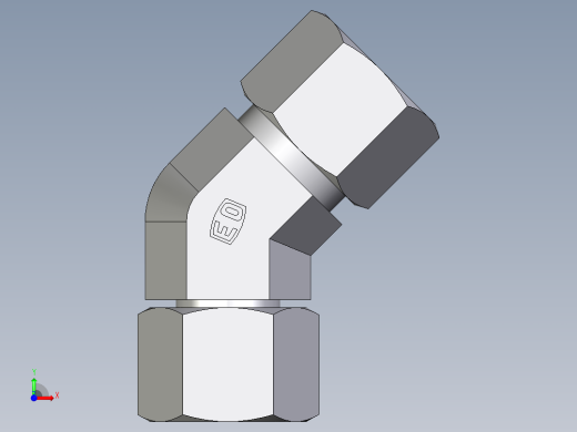 卡套式工业通用硬管接头EO_Swivel_nut_45_deg_elbow_EV12ZSCF前视缩略图