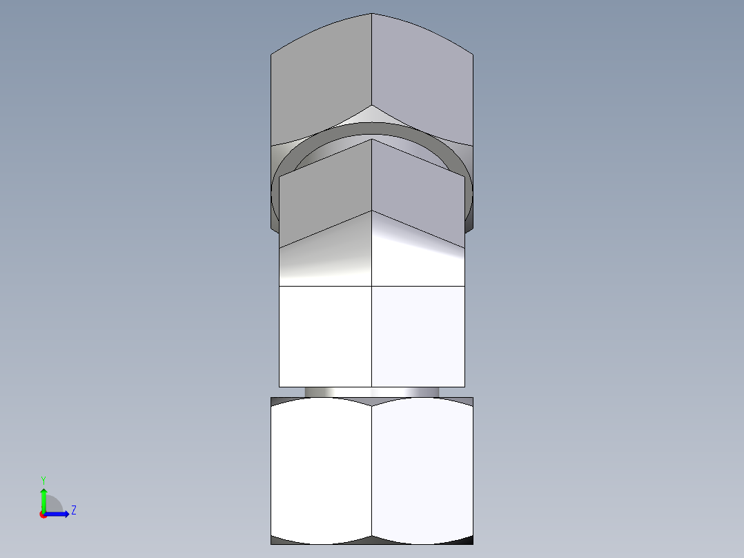 卡套式工业通用硬管接头EO_Swivel_nut_45_deg_elbow_EV12ZSCF左视图