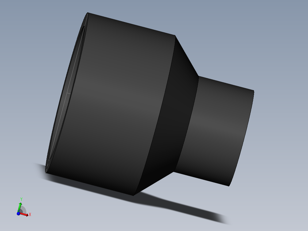 PVC管件-2x1R-Socket主视图