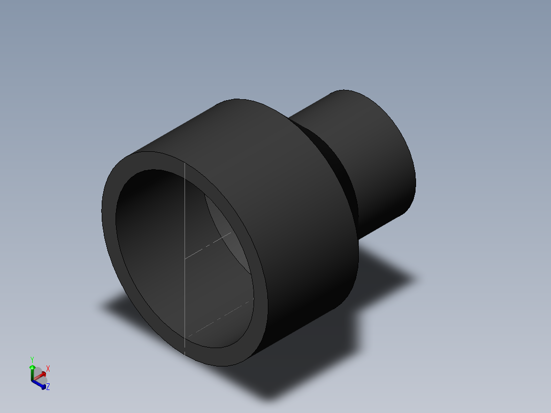 PVC管件-2x1R-Socket正等轴测图