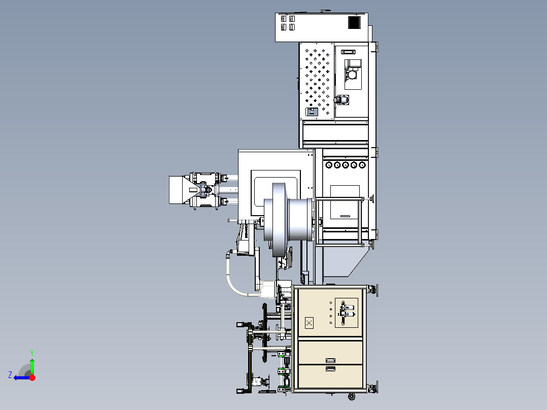 电池盖板组装注塑一体上下料右视图