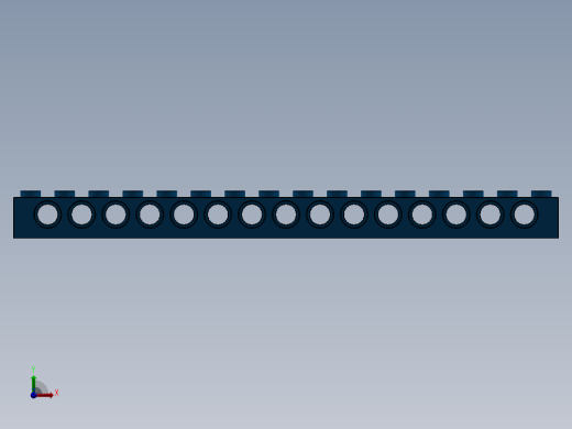 乐高机械组积木（横梁）-370323 Bright Blue Technic Brick 1 x 16 with Holes前视缩略图