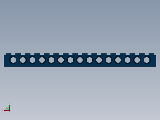 乐高机械组积木（横梁）-370323 Bright Blue Technic Brick 1 x 16 with Holes后视缩略图