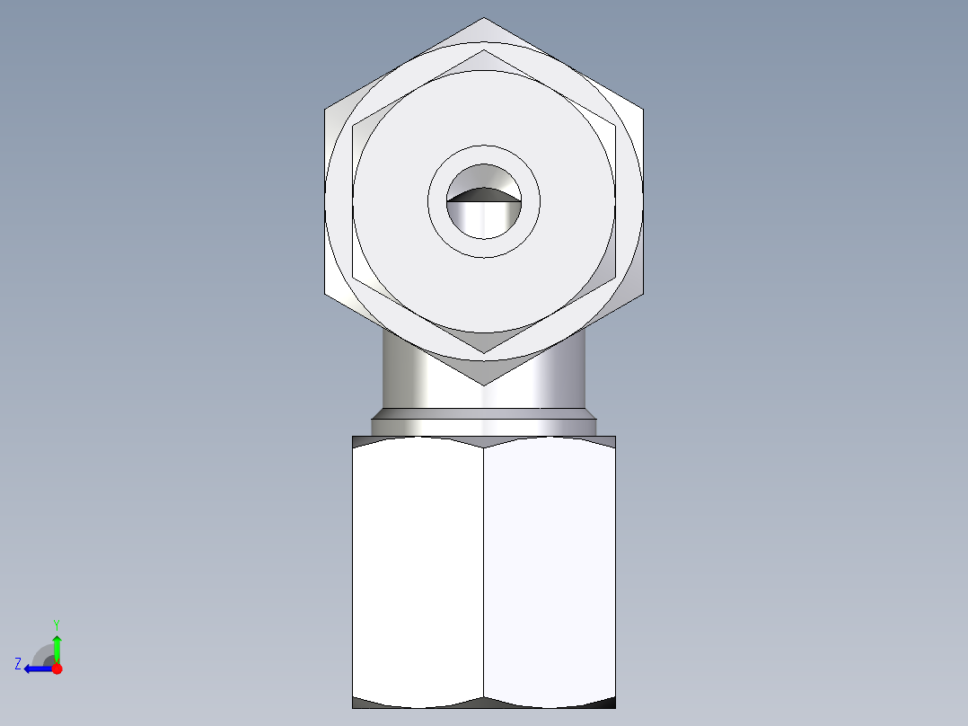 卡套式工业通用硬管接头EO_Bulkhead_elbow_WSV06LCF右视图