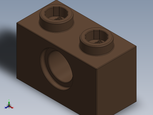 乐高机械组积木（横梁）-3700 Old Brown Technic Brick 1 x 2 with Hole