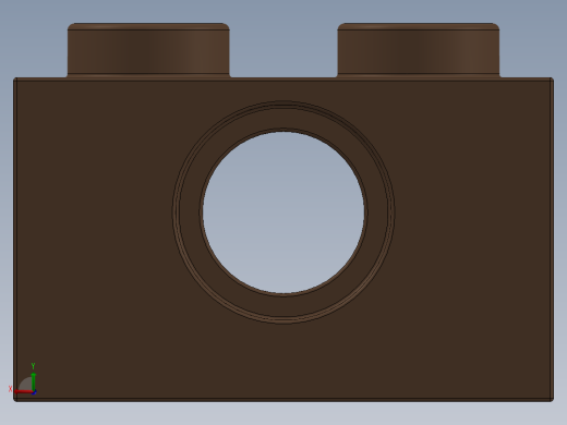 乐高机械组积木（横梁）-3700 Old Brown Technic Brick 1 x 2 with Hole后视缩略图