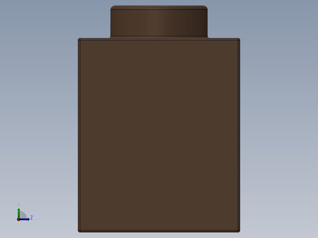 乐高机械组积木（横梁）-3700 Old Brown Technic Brick 1 x 2 with Hole左视图