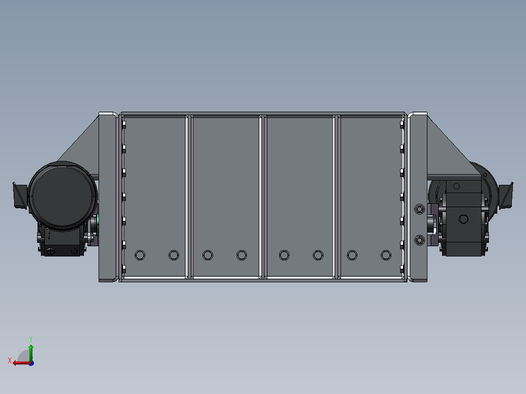 小型双辊破碎机设计后视图