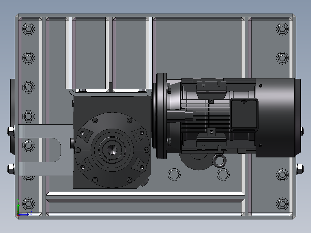小型双辊破碎机设计左视图