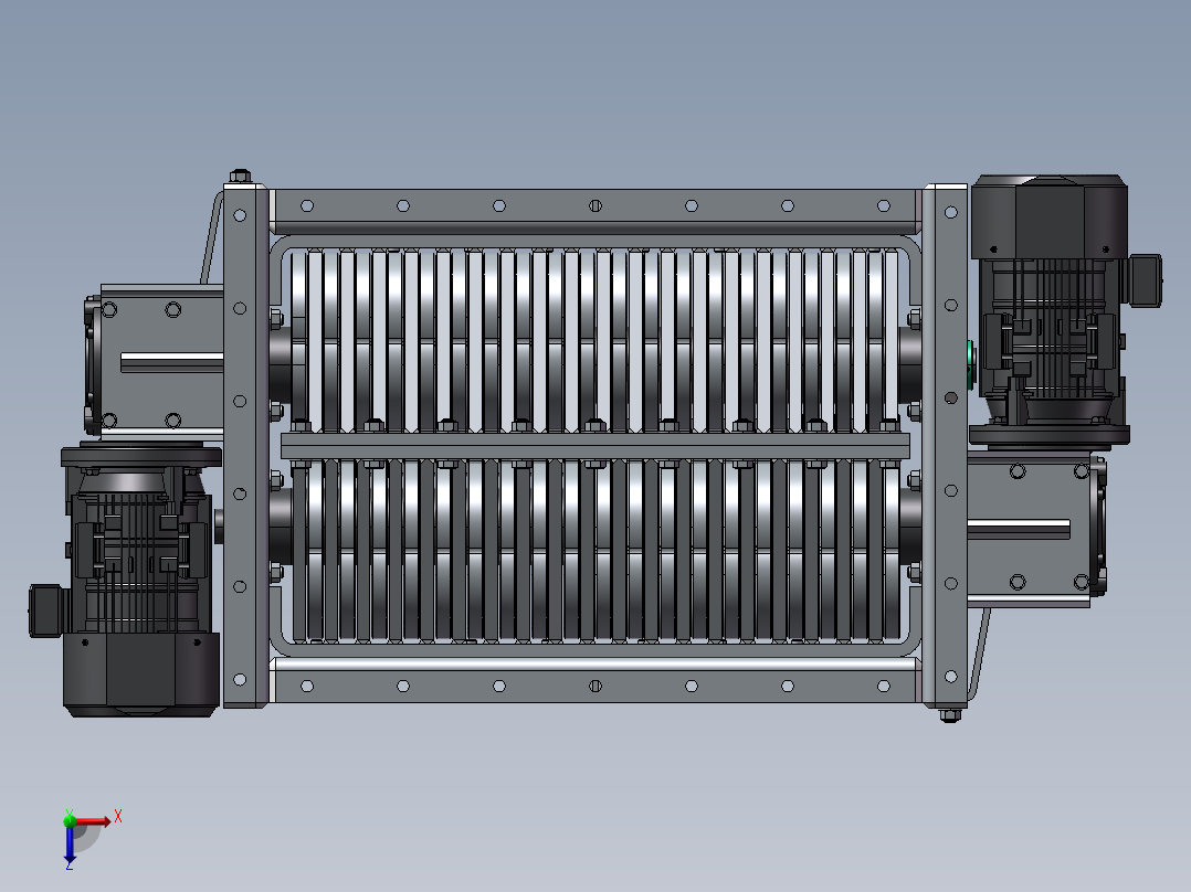 小型双辊破碎机设计俯视图