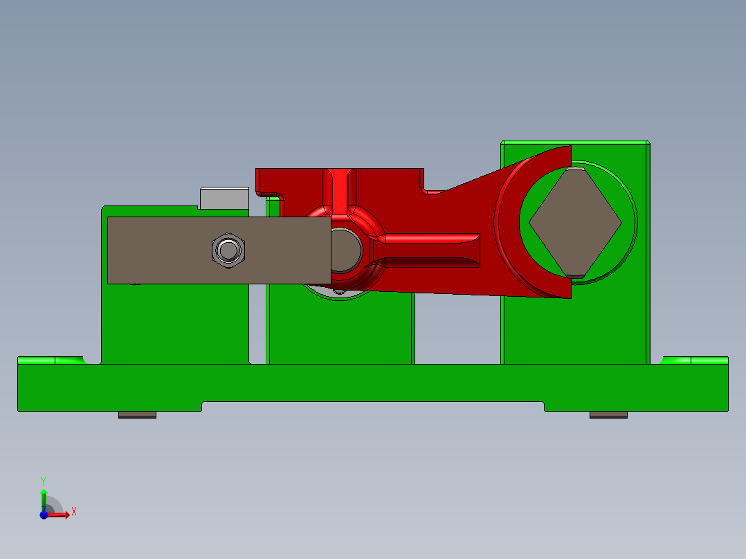 831002拨叉加工工艺及铣32×90面夹具设计【含三维SolidWorks】原创前视图