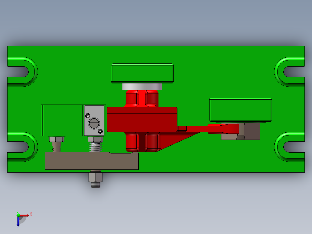 831002拨叉加工工艺及铣32×90面夹具设计【含三维SolidWorks】原创俯视图