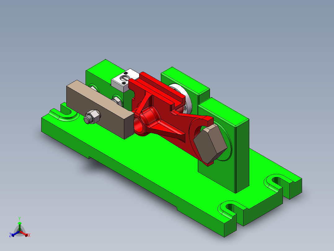 831002拨叉加工工艺及铣32×90面夹具设计【含三维SolidWorks】原创正等轴测图
