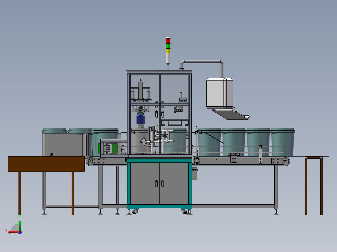 BP工业油桶20L自动化检测线（sw18可编辑+工程图+BOM）后视图