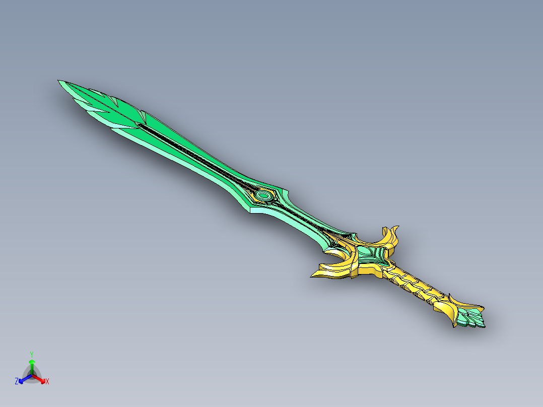 剑、宝剑(202)正等轴测图