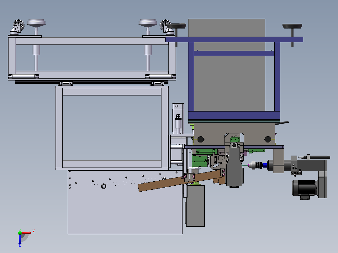 棒材自动加工机sw18俯视图