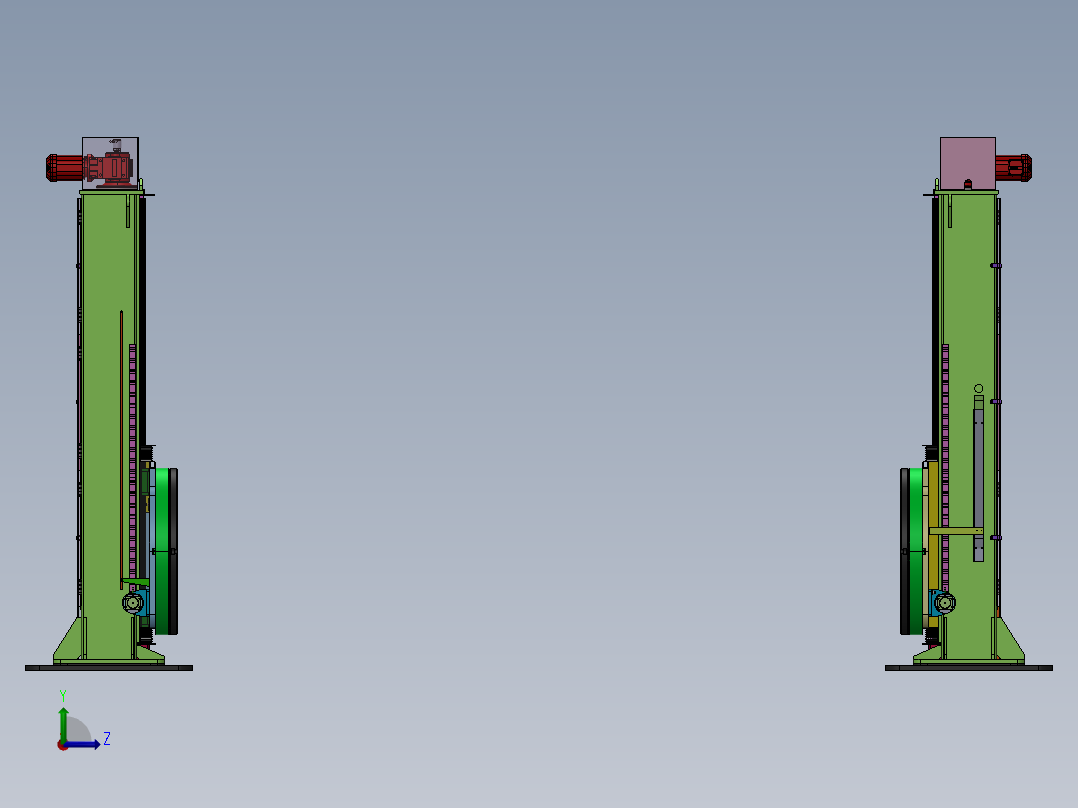 15t立式变位机左视图