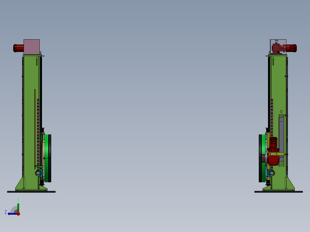 15t立式变位机右视图