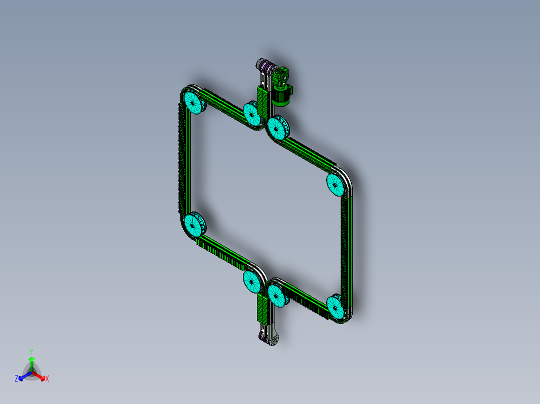 环形链条输送线设计正等轴测图
