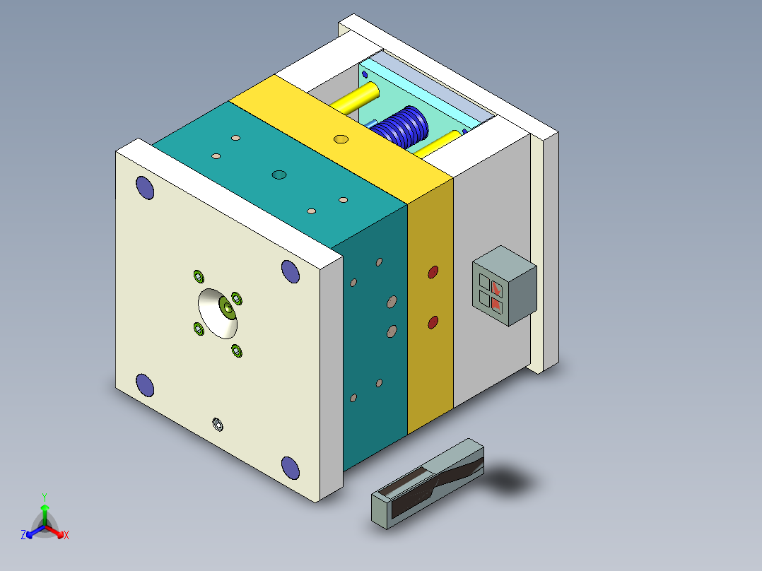 漏斗（前模隧道滑块）正等轴测图