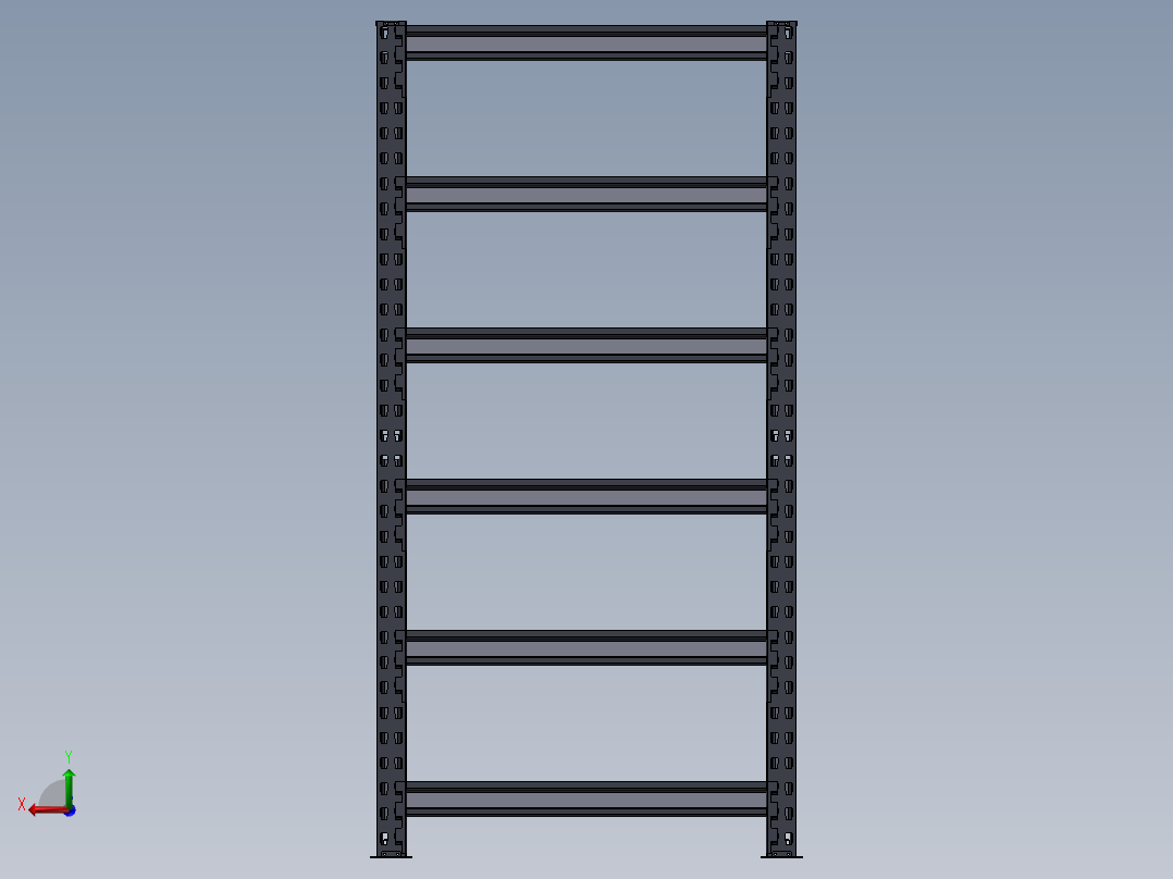货架、半重型货架后视图