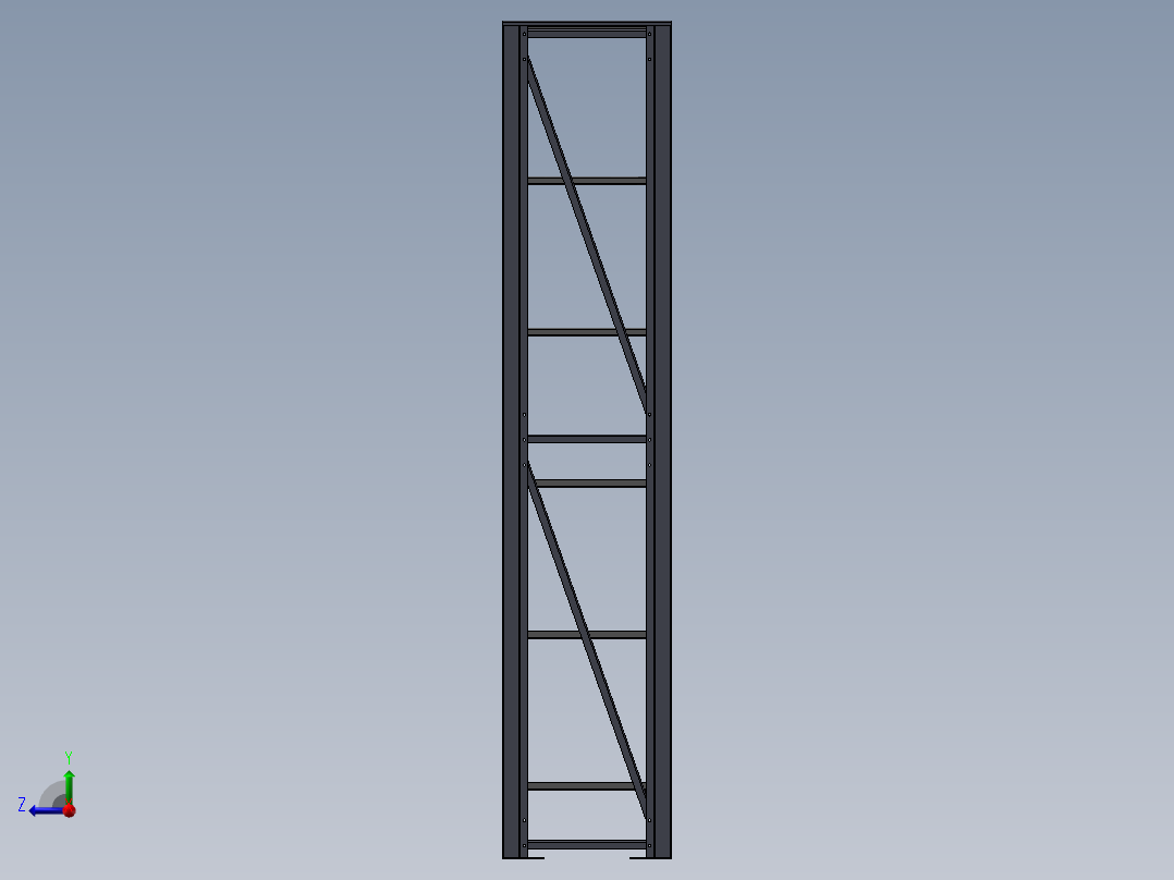 货架、半重型货架右视图