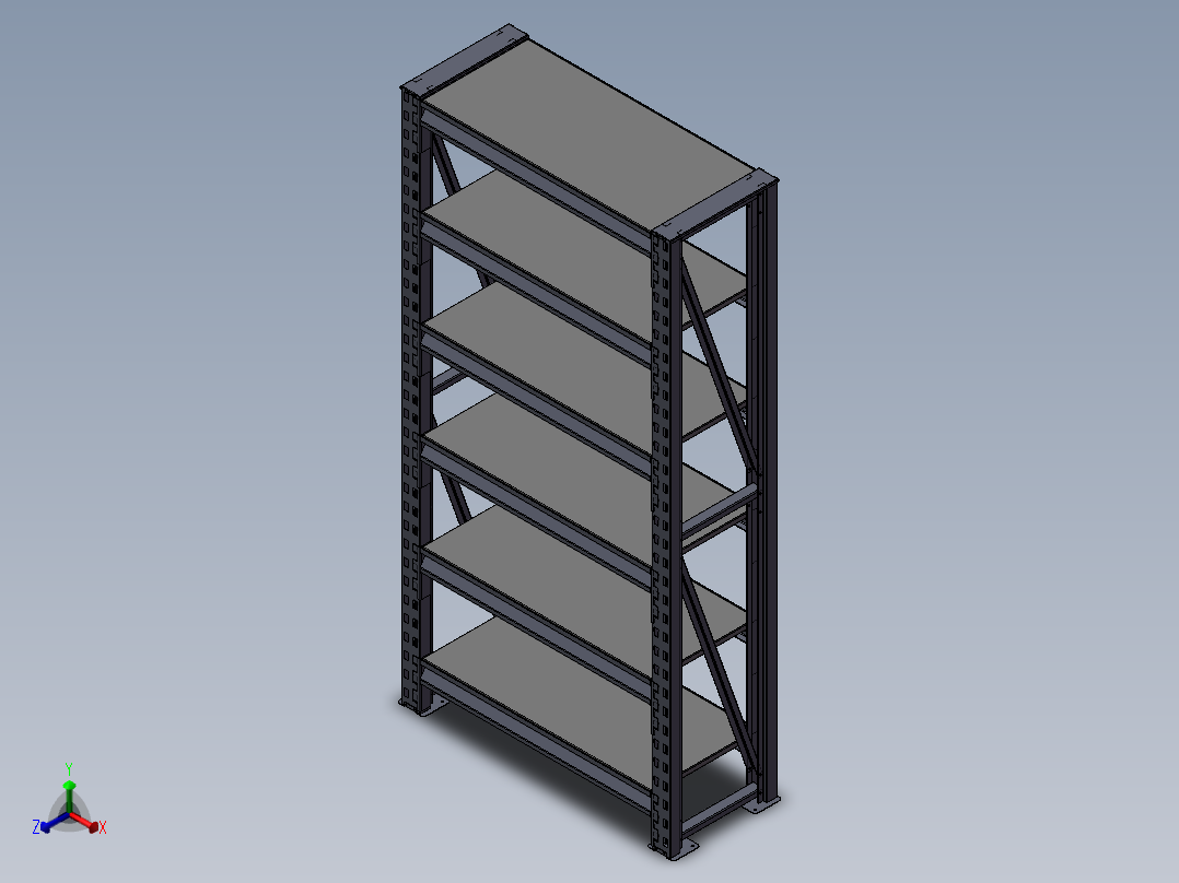 货架、半重型货架正等轴测图