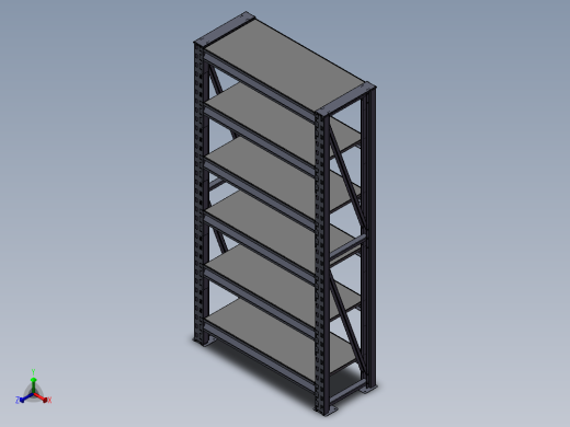 货架、半重型货架正等轴测缩略图