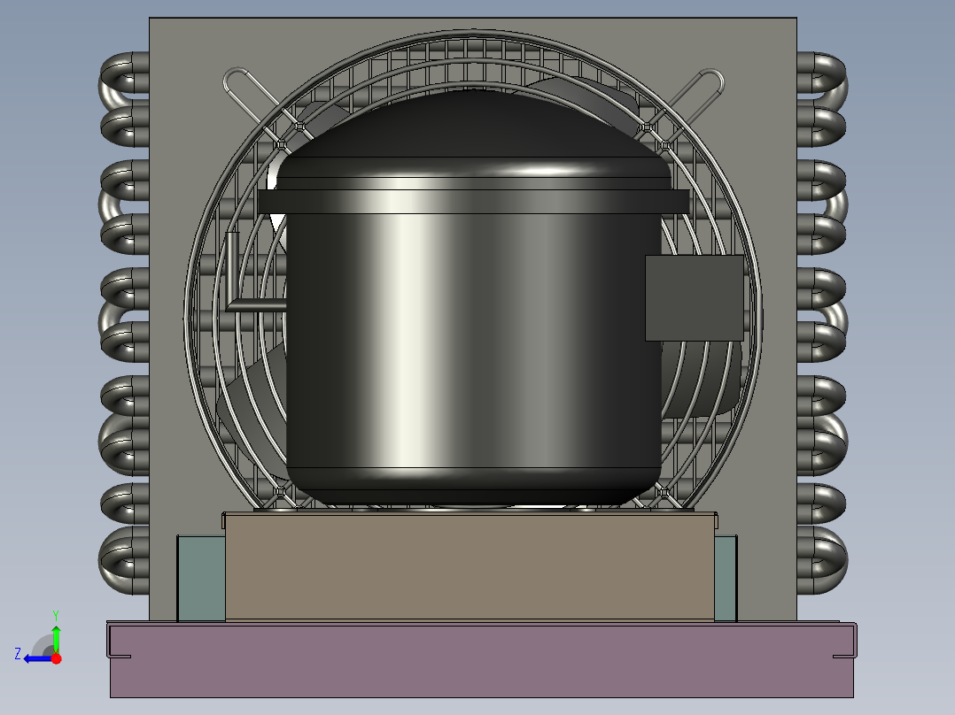 风冷机组模型右视图