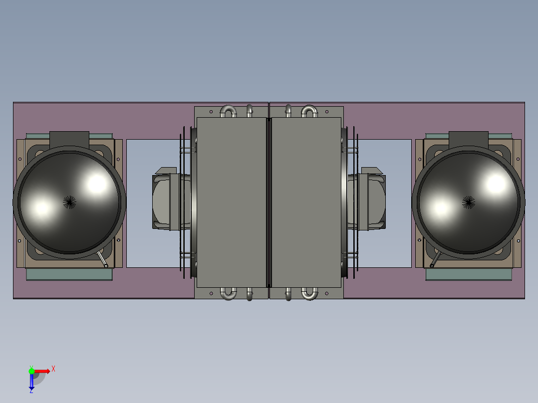 风冷机组模型俯视图